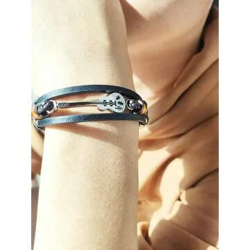 Eymi Leather Cuff Bracelet - Handmade & Adjustable