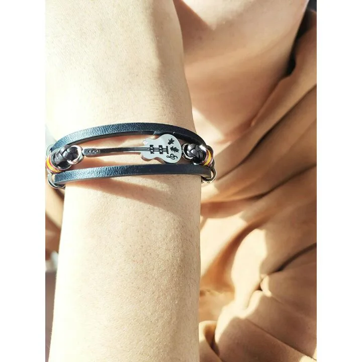 Eymi Leather Cuff Bracelet - Handmade & Adjustable