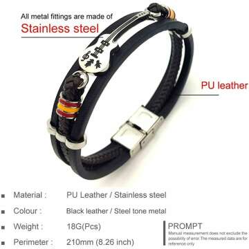 Eymi Leather Cuff Bracelet - Handmade & Adjustable