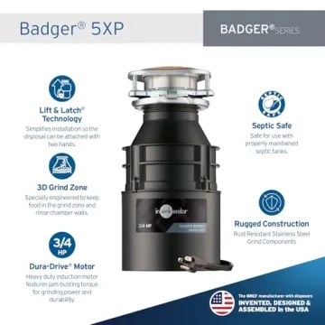 InSinkErator Badger 5XP Garbage Disposal – Quiet & Efficient