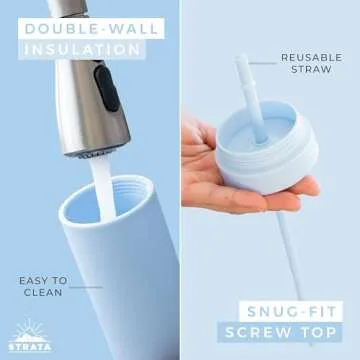 STRATA CUPS Multicolor Tumblers with Reusable Straws