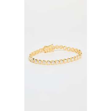 ADINA EDEN Women's Heart Bezel-Set Tennis Bracelet - Gold, Gold, One Size