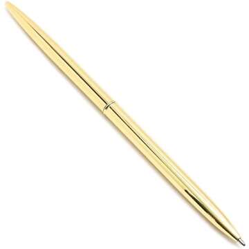 Juvale 12 Pack Gold Ballpoint Pens for Wedding Guest Book, Bulk Office Supplies, Black Ink, 1mm Medium Point (Metallic, 6.4 In)