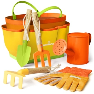 Kinderific Gardening Set for Kids - Complete Tool Kit with Tote Bag and Gloves