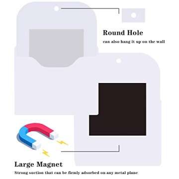 Magnetic File Holder, Magnetic Paper Holder for Refrigerator, File Cabinets and Fridge, Magnetic Pocket Wall Hanging File Organizer, Magnetic File Folder Case for Mail Letter Notebook Planners