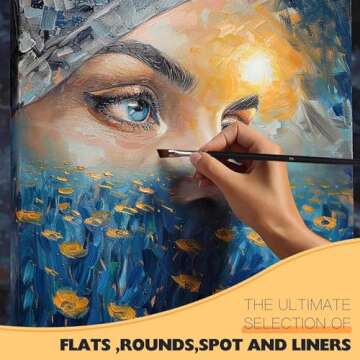 Golden Maple Angular Paint Brush Set - 9PC Professional Brushes