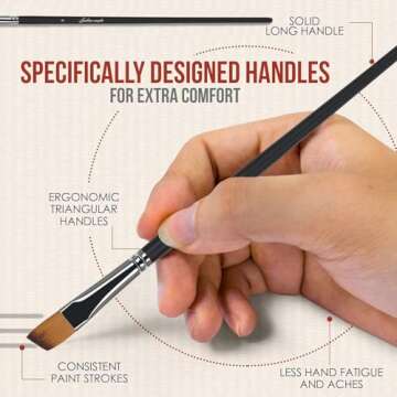 Golden Maple Angular Paint Brush Set - 9PC Professional Brushes