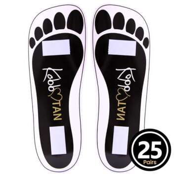 25 Pairs (50Feets) Spray Tanning Feet Pads Disposable Sunless Airbrush Tanning Tent Foot Protection