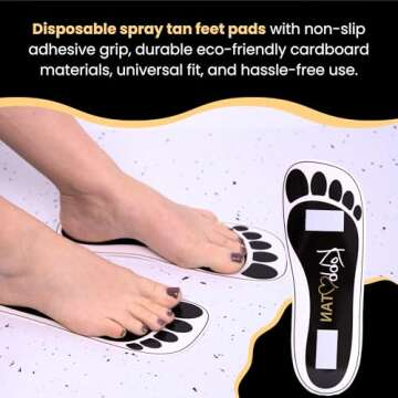 25 Pairs (50Feets) Spray Tanning Feet Pads Disposable Sunless Airbrush Tanning Tent Foot Protection