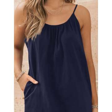 AUTOMET Rompers For Women Vacation Beach Shorts Jumpsuits Overalls Loose Fit 2025 Trendy Dress Fashion Spring Break Outfits Navy S