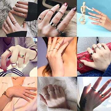 Stylish HAIAISO Knuckle Rings Set for Women - 10 Pcs