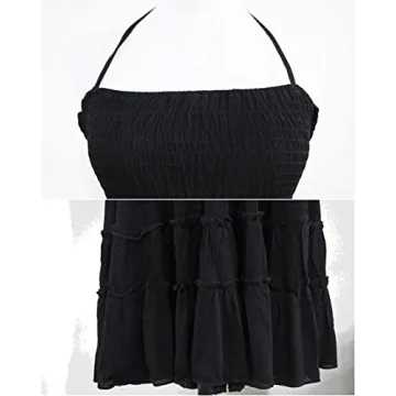 R.Vivimos Womens Summer Boho Sexy Backless Long Dresses (Medium, Black)