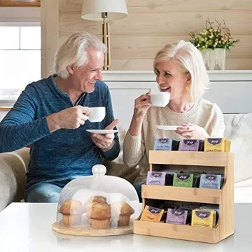 Elegant THEODORE Bamboo Tea Organizer - Holds 180 Bags