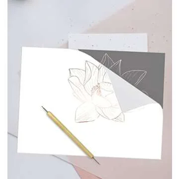 MyArtscape Graphite Transfer Paper, 20 White Sheets - Wax Free - Erasable - Smudge-Free - Ideal for Drawing and Tracing - Premium Arts and Crafts Supplies