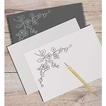 MyArtscape Graphite Transfer Paper, 20 White Sheets - Wax Free - Erasable - Smudge-Free - Ideal for Drawing and Tracing - Premium Arts and Crafts Supplies