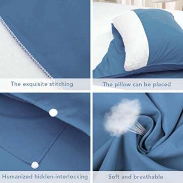 Sleeping Bag Liner Lightweight Portable Sleeping Sheet Dirt-proof Compact Travel Camping Sheet for Outdoor Travel Hiking Hotels Picnics (Blue, 83x71'')