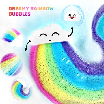 Elfinbay Rainbow Cloud Bath Bombs Gift Set for Kids