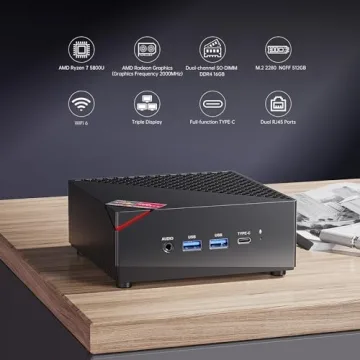 KAMRUI Mini PC with Ryzen 7, 16GB RAM, 512GB SSD