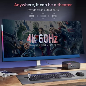 KAMRUI Mini PC with Ryzen 7, 16GB RAM, 512GB SSD