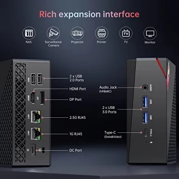 KAMRUI Mini PC with Ryzen 7, 16GB RAM, 512GB SSD