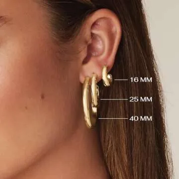 PAVOI Rose Gold Hoop Earrings - Lightweight & Eco-Friendly