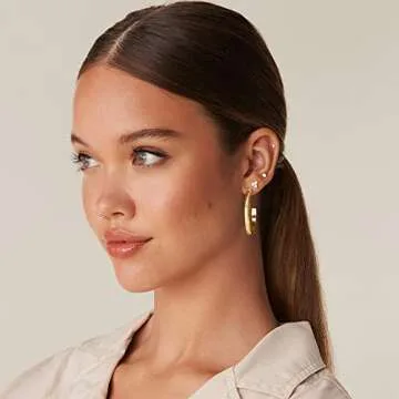 PAVOI Rose Gold Hoop Earrings - Lightweight & Eco-Friendly