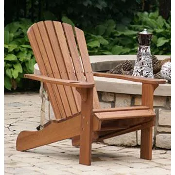 Eucalyptus Adirondack Chair with Built-In Ottoman for Comfort