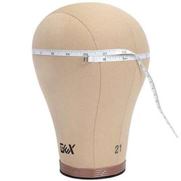 GEX 20"-24" Cork Canvas Block Head Mannequin Head Wig Display Styling Head With Mount Hole (Light Brown, 22.5")