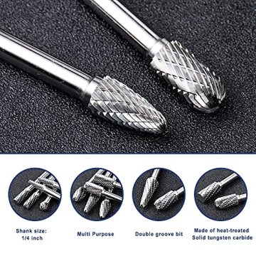 YUFUTOL 10pc Carbide Burr Set for All Metalworking Needs