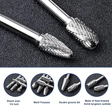 YUFUTOL 10pc Carbide Burr Set for All Metalworking Needs