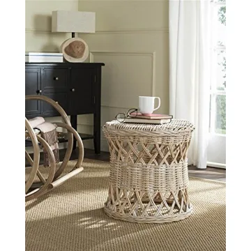 SAFAVIEH Home Collection Desta Natural Wicker Round Accent Table