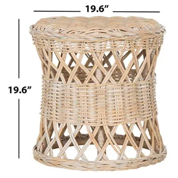 SAFAVIEH Home Collection Desta Natural Wicker Round Accent Table