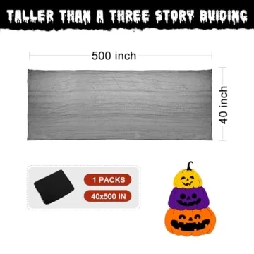 Halloween Black Creepy Cloth 500x40in for Spooky Decor