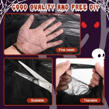 Halloween Black Creepy Cloth 500x40in for Spooky Decor