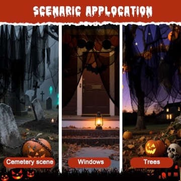 Halloween Black Creepy Cloth 500x40in for Spooky Decor