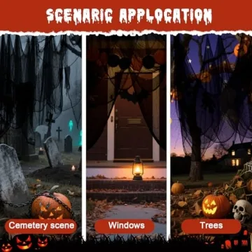 Halloween Black Creepy Cloth 500x40in for Spooky Decor