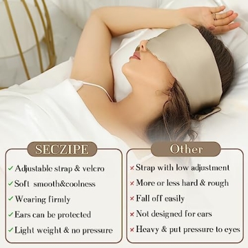 SECZIPE Mulberry Silk Sleep Mask for Perfect Comfort