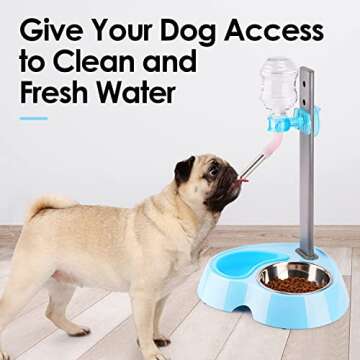 Super Design Multifunctional Automatic Feeders Dispenser - Portion Control Water Dispenser Bowl for Dogs & Cats, Mess Free, No More Dripping Beard Light Blue