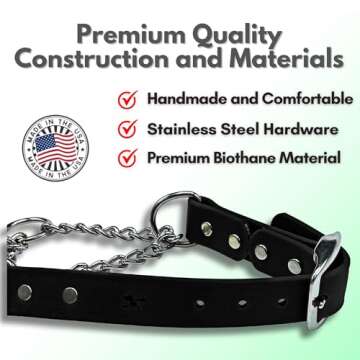 Martingale Collar for Dogs - Biothane & Stainless Steel Detail