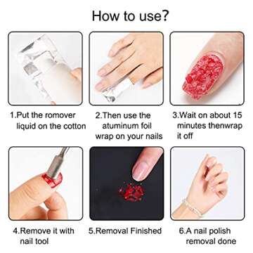 INHDBOX 200 Pcs Nail Polish Remover Foil Wraps