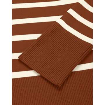 ZESICA Women's Striped Cozy Oversized Pullover Sweater