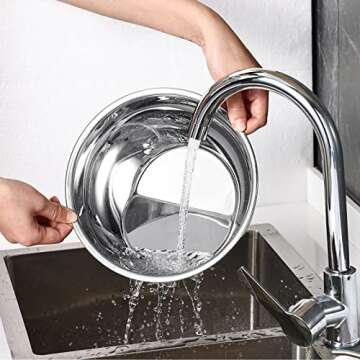 Joyoldelf Stainless Steel Rice Washing Bowl for Kitchen