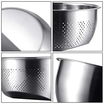 Joyoldelf Stainless Steel Rice Washing Bowl for Kitchen