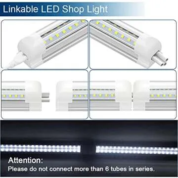 JESLED LED Shop Light 4FT, 36W 4500LM 6500K Cool White, T8 Integrated LED Light Fixture, High Output, V-Shape, Linkable 48'' LED Tube Lights for Garage, Workshop, Warehouse (6-Pack)