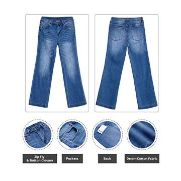 GRAPENT Wide Legged Jeans for Women - Chic and Comfortable