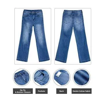 GRAPENT Wide Legged Jeans for Women - Chic and Comfortable