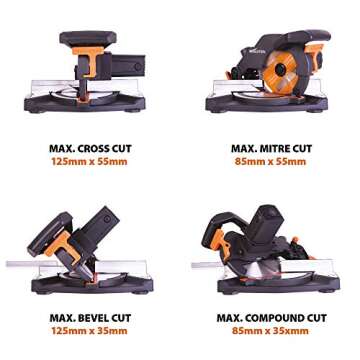 Evolution Power Tools R210CMS Miter Saw - Cuts All Materials