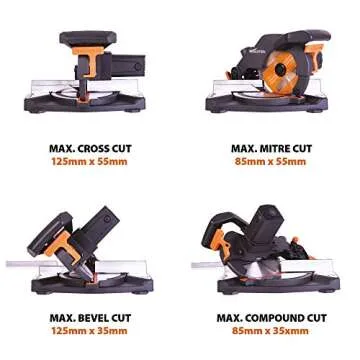 Evolution Power Tools R210CMS Miter Saw - Cuts All Materials