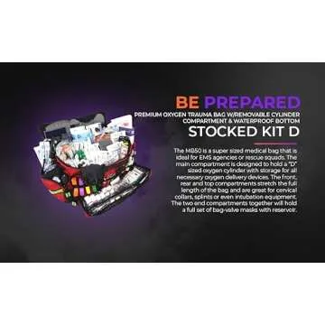 Lightning X MB50 Breathing & Trauma Stocked Gear Bag w/Fill Kit for First Responder EMT - Red