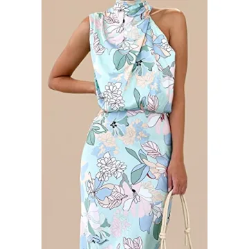 PRETTYGARDEN Women's Elegant Satin Summer Maxi Dress